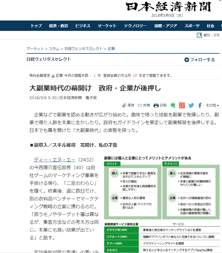 大企業が副業支援
